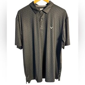 Callaway Opti-Dri Golf Polo Shirt Black Micro Print L NWOT